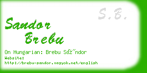 sandor brebu business card